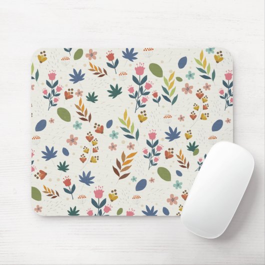 Minimalistisch Floral Pattern Muismat (Met muis)
