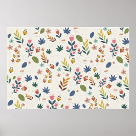 Minimalistisch Floral Pattern Poster