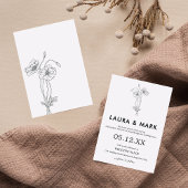 Minimalistisch Floral Wedding Kaart