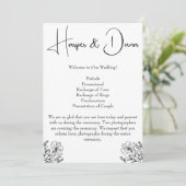 Minimalistisch Floral Wedding Programma (Staand voorkant)