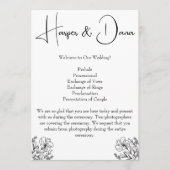 Minimalistisch Floral Wedding Programma (Voorkant)
