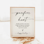 Minimalistisch fopspeenjachtteken | Neutral Baby G Poster