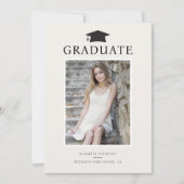 Minimalistisch formeel AFSTUDEREN Afstudeerder Fot Aankondiging (Voorkant)