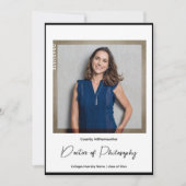 Minimalistisch foto PhD-Afstuderen Aankondiging (Voorkant)