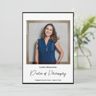 Minimalistisch foto PhD-Afstuderen Aankondiging