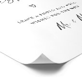 Minimalistisch foto van Guestbook Weddenschap Poster (Hoek)