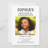 Minimalistisch foto voorschool Afstuderen Kaart (Voorkant)