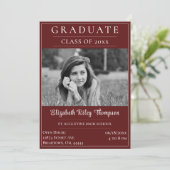 Minimalistisch fotoAfstuderen Open House | Rood Kaart (Staand voorkant)