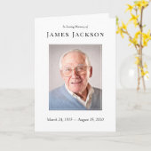 Minimalistisch Fotobegrafenisprogramma Orde van Se Kaart (Gele Bloem)