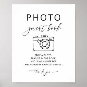 Minimalistisch Fotogastenboek Feestbord Poster