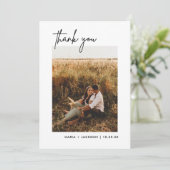 Minimalistisch fotohuwelijk Hartelijk dank Bedankkaart (Staand voorkant)