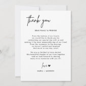 Minimalistisch fotohuwelijk Hartelijk dank Bedankkaart (Achterkant)