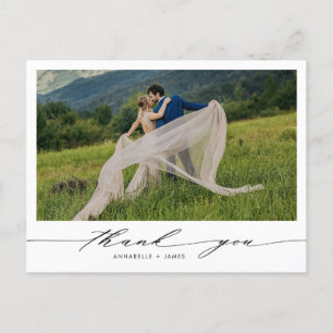 Minimalistisch fotohuwelijk Hartelijk dank Briefkaart