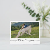 Minimalistisch fotohuwelijk Hartelijk dank Briefkaart (Staand voorkant)