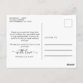Minimalistisch fotohuwelijk Hartelijk dank Briefkaart (Achterkant)