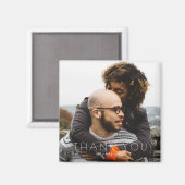 Minimalistisch fotohuwelijk Hartelijk dank Magneet (Voorkant / Achterkant)