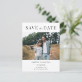 Minimalistisch fotohuwelijk sparen het Briefkaart  (Staand voorkant)