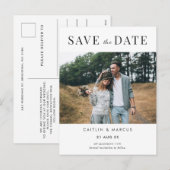 Minimalistisch fotohuwelijk sparen het Briefkaart  (Voorkant / Achterkant)
