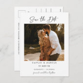 Minimalistisch fotohuwelijk sparen het Briefkaart (Voorkant / Achterkant)