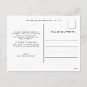 Minimalistisch fotohuwelijk sparen het Briefkaart (Achterkant)