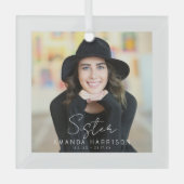 Minimalistisch fotomonument | Zus Glas Ornament (Voorkant)