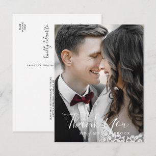 Minimalistisch fotosjabloon Dank u Briefkaart
