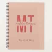 Minimalistisch frambotisch zwart monogram planner (Voorkant)