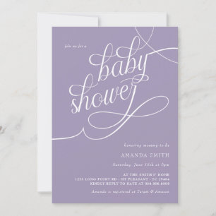 Minimalistisch Frans Lavender Elegant Baby shower Kaart