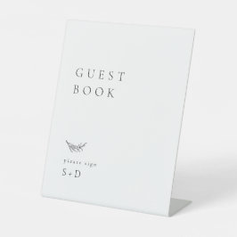 Minimalistisch Gastenboek Trouwbord Reclamebord Met Voetstuk