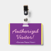 Minimalistisch 'Geautoriseerde bezoeker'! badge (Voorzijde met clip)