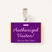 Minimalistisch 'Geautoriseerde bezoeker'! badge (Achterkant met clip)