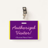 Minimalistisch 'Geautoriseerde bezoeker'! badge (Voorkant met clip)