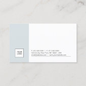 Minimalistisch geavanceerd design Blauw Wit Plain Visitekaartje (Achterkant)