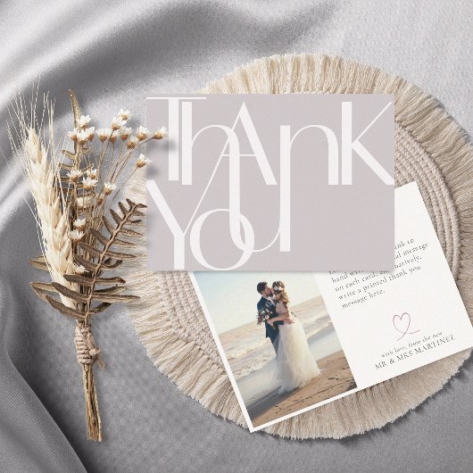 Minimalistisch gebold fotolicht bedankkaart