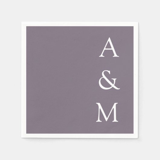 Minimalistisch gebold monogram Boho Dusty Paarse b Servet (Voorkant)