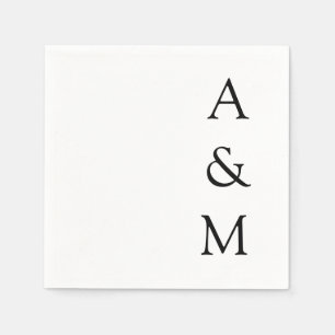 Minimalistisch gebold monogram Boho Weddenschap Bl Servet