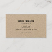 Minimalistisch gebold typografie Real Kraft Visitekaartje (Achterkant)