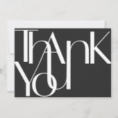 Minimalistisch gebold zwart fotowit bedankkaart (Voorkant)