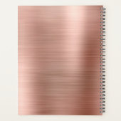 Minimalistisch geborsteld metaal Roos Gold Modern Planner (Achterkant)