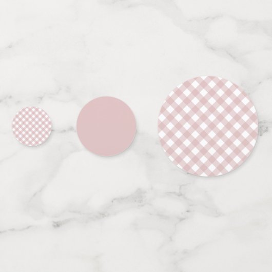 Minimalistisch gedempt roze schaduw geruite patroo confetti (Achterkanten)