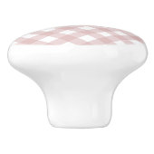 Minimalistisch gedempt roze schaduw geruite patroo keramische knop (Zijkant)