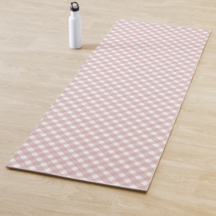 Minimalistisch gedempt roze schaduw geruite patroo yogamat