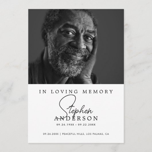 Minimalistisch gedenkteken, viering van het leven  programma (Voorkant)