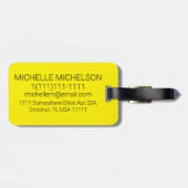 Minimalistisch geel Bagagelabel (Achterkant horizontaal)