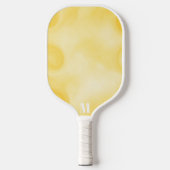 Minimalistisch geel en wit modern monogram pickleball paddle (Voorkant)