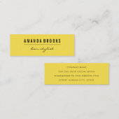 Minimalistisch geel mini visitekaartje (Voorkant / Achterkant)