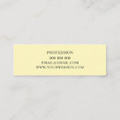 Minimalistisch geel pastelgeel visitekaartje (Achterkant)