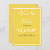Minimalistisch geel - Save the Date Briefkaart (Voorkant / Achterkant)