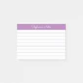 Minimalistisch geëlegant Lavender Lined Personaliz Post-it® Notes (Voorkant)
