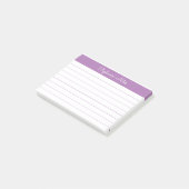 Minimalistisch geëlegant Lavender Lined Personaliz Post-it® Notes (Schuin)